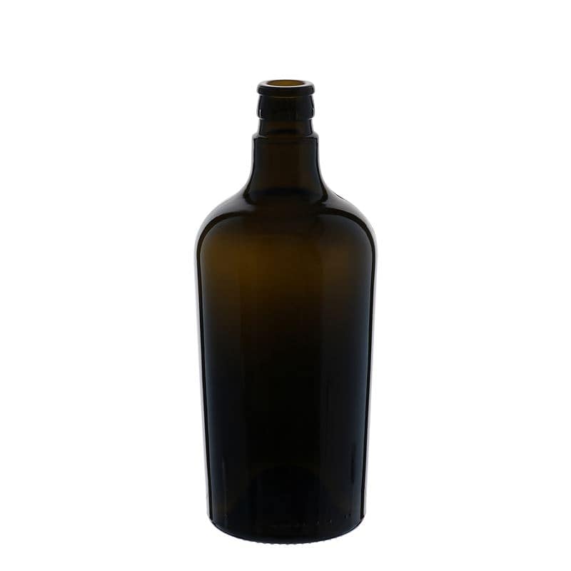 750 ml vinäger-/oljeflaska 'Oleum', glas, antikgrön, mynning: DOP