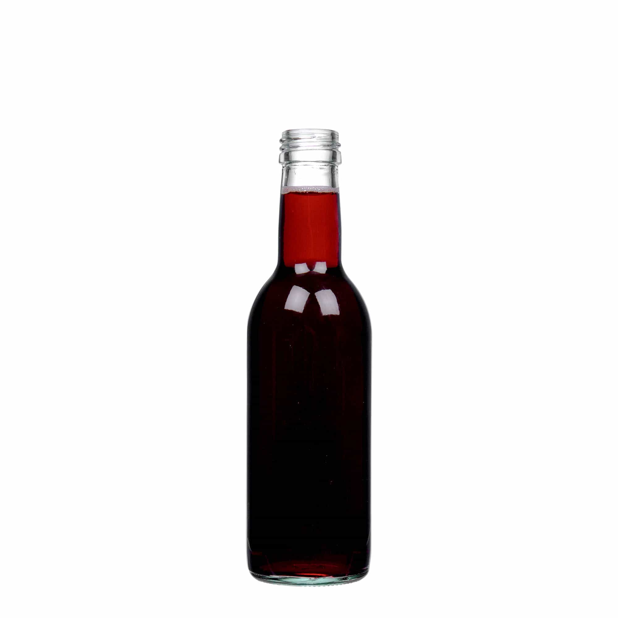 250 ml glasflaska 'Bordeaux', mynning: PP 28