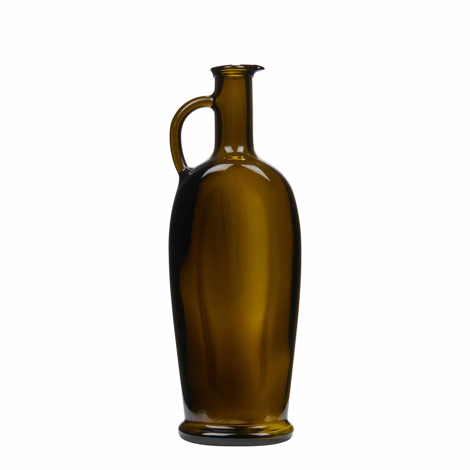 500 ml glasflaska 'Eleganta', oval, antikgrön, mynning: kork