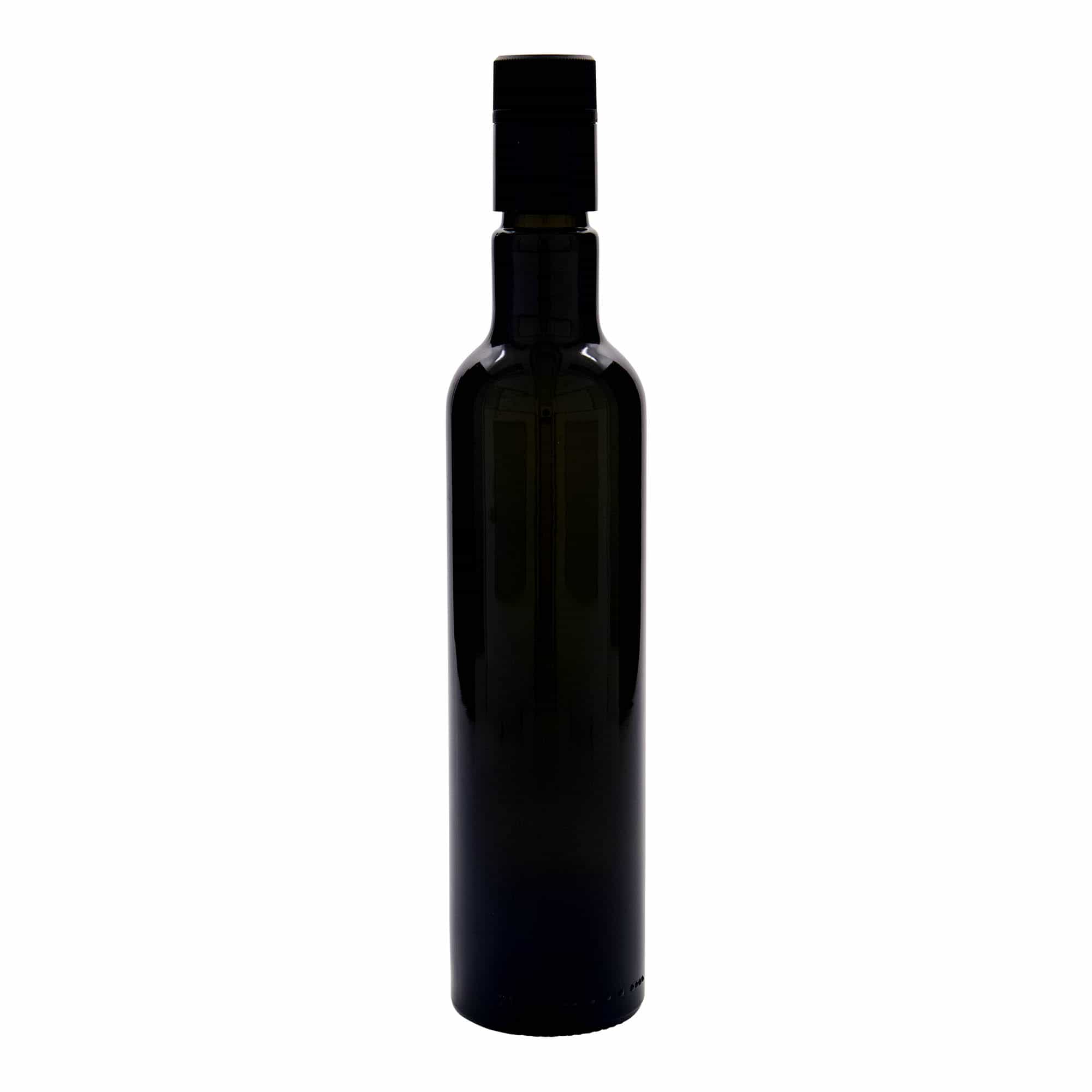 500 ml vinäger-/oljeflaska 'Willy New', glas, antikgrön, mynning: DOP