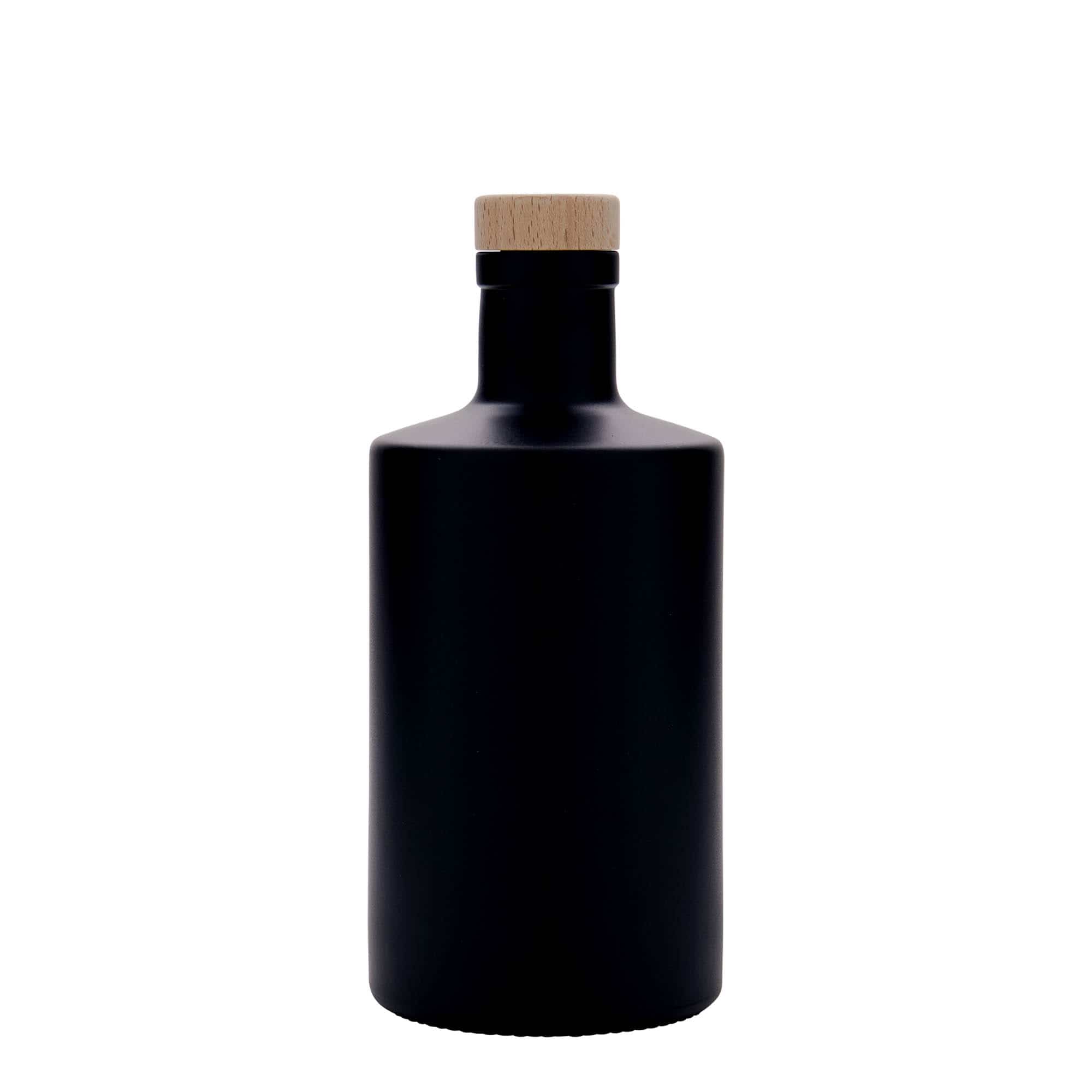 500 ml glasflaska 'Caroline', svart, mynning: kork