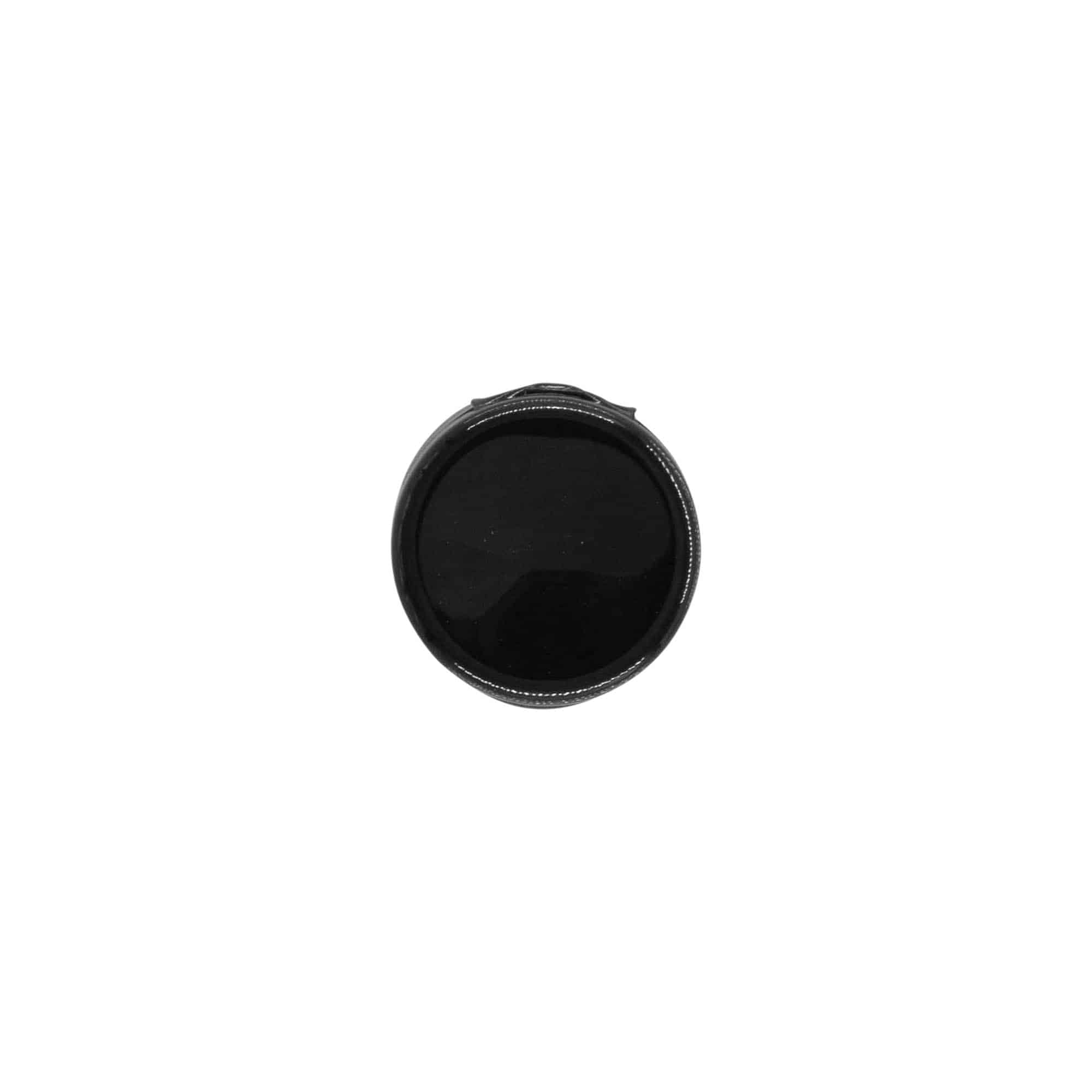 Skruvkapsel gångjärnslock, PP-plast, svart, för mynning: GPI 20/410