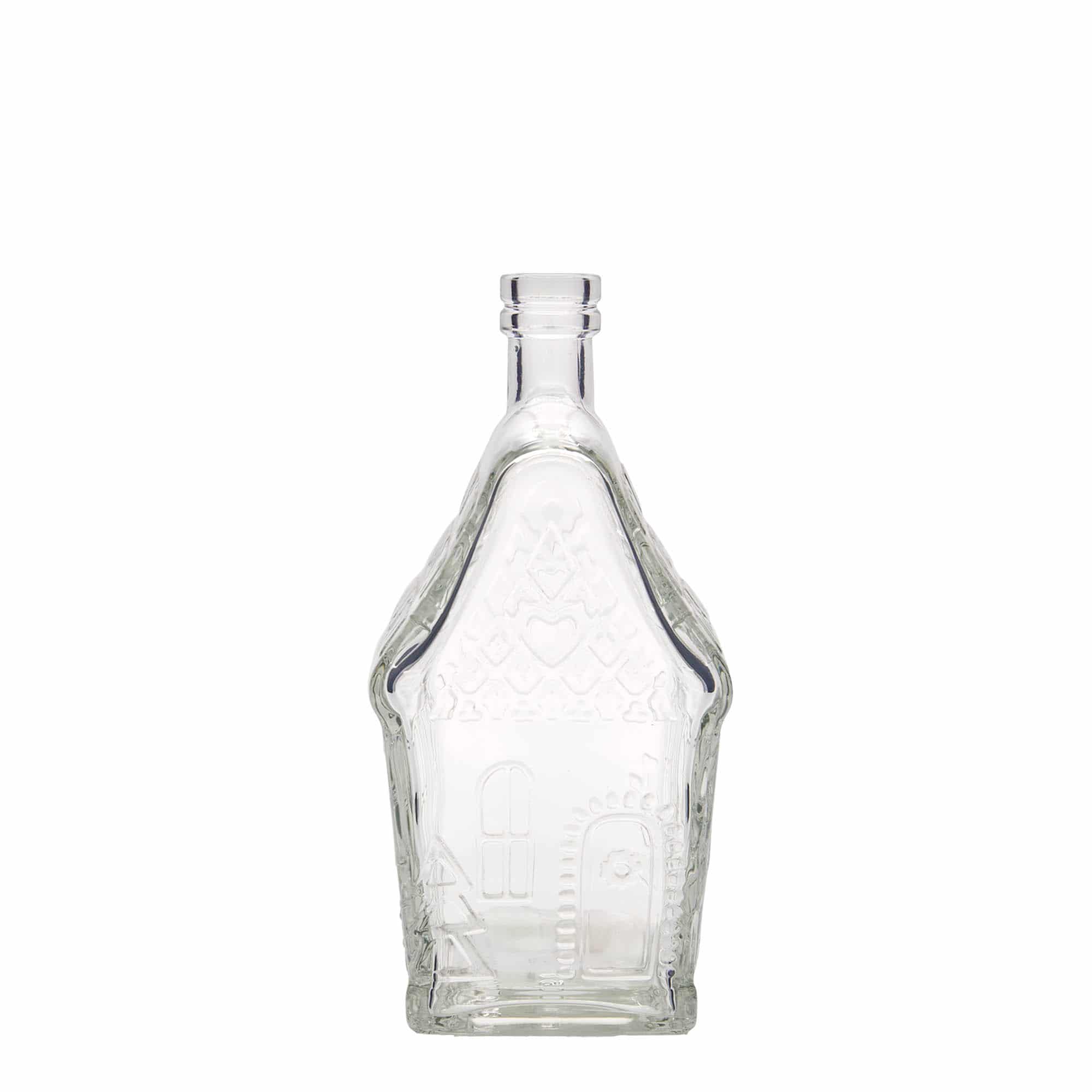 500 ml glasflaska 'Pepparkakshus', rektangulär, mynning: kork