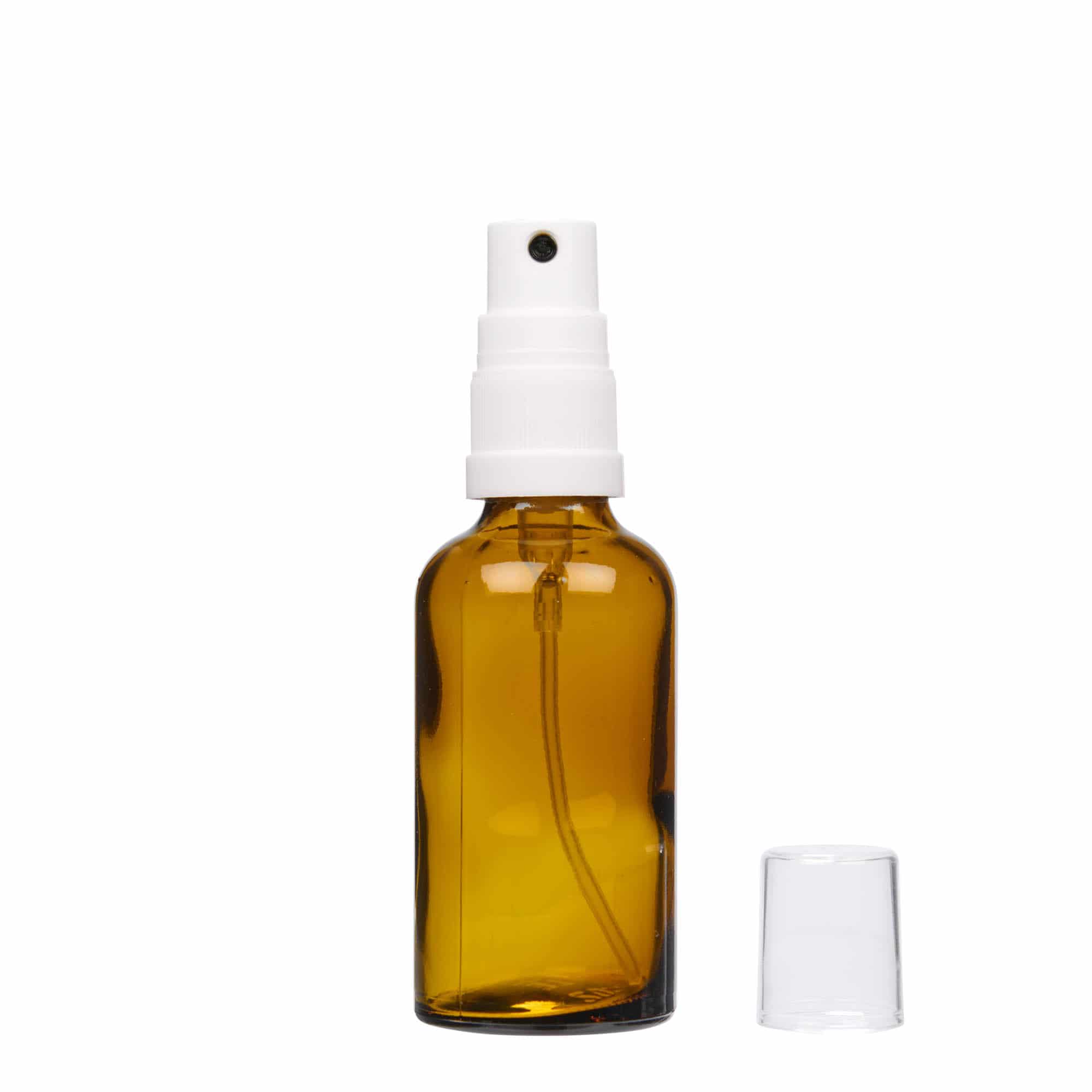 50 ml sprayflaska medicin, glas, brun, mynning: DIN 18