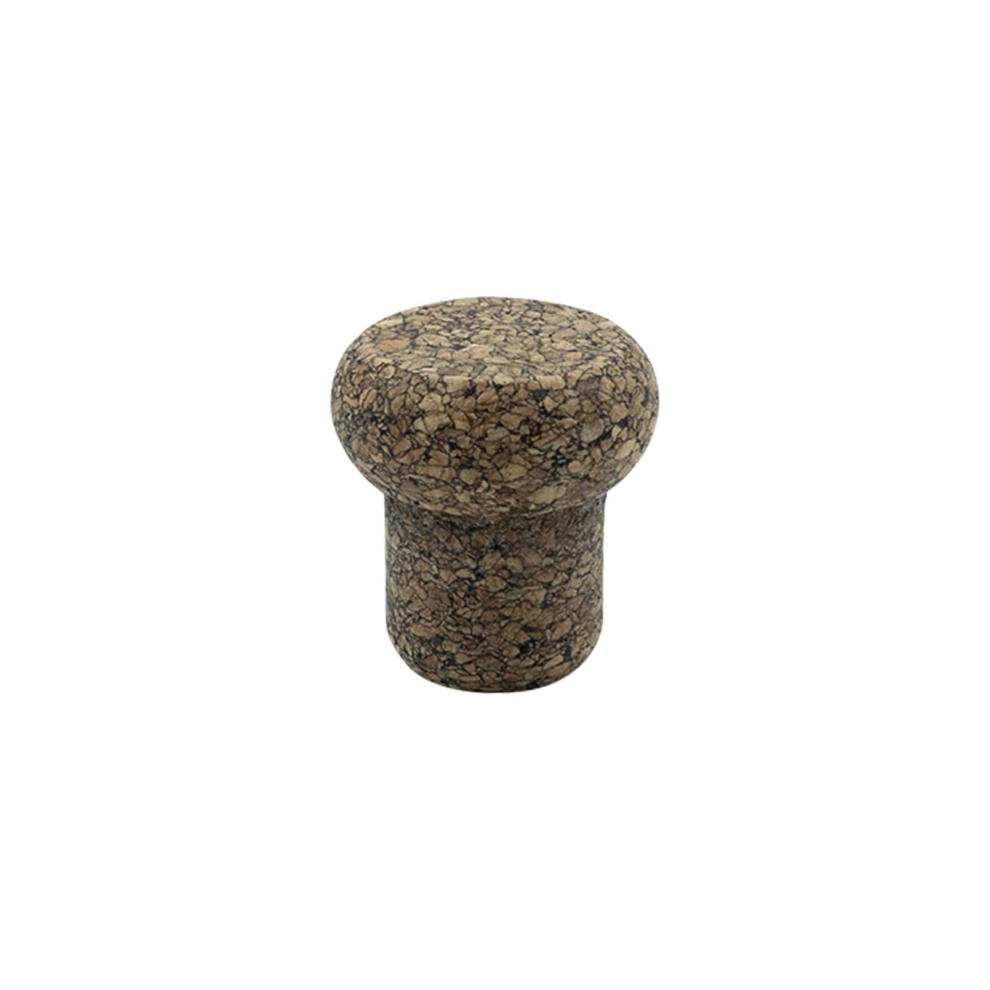 Greppkork 'Barrel' 22,5 mm, Corkcoal, för mynning: kork