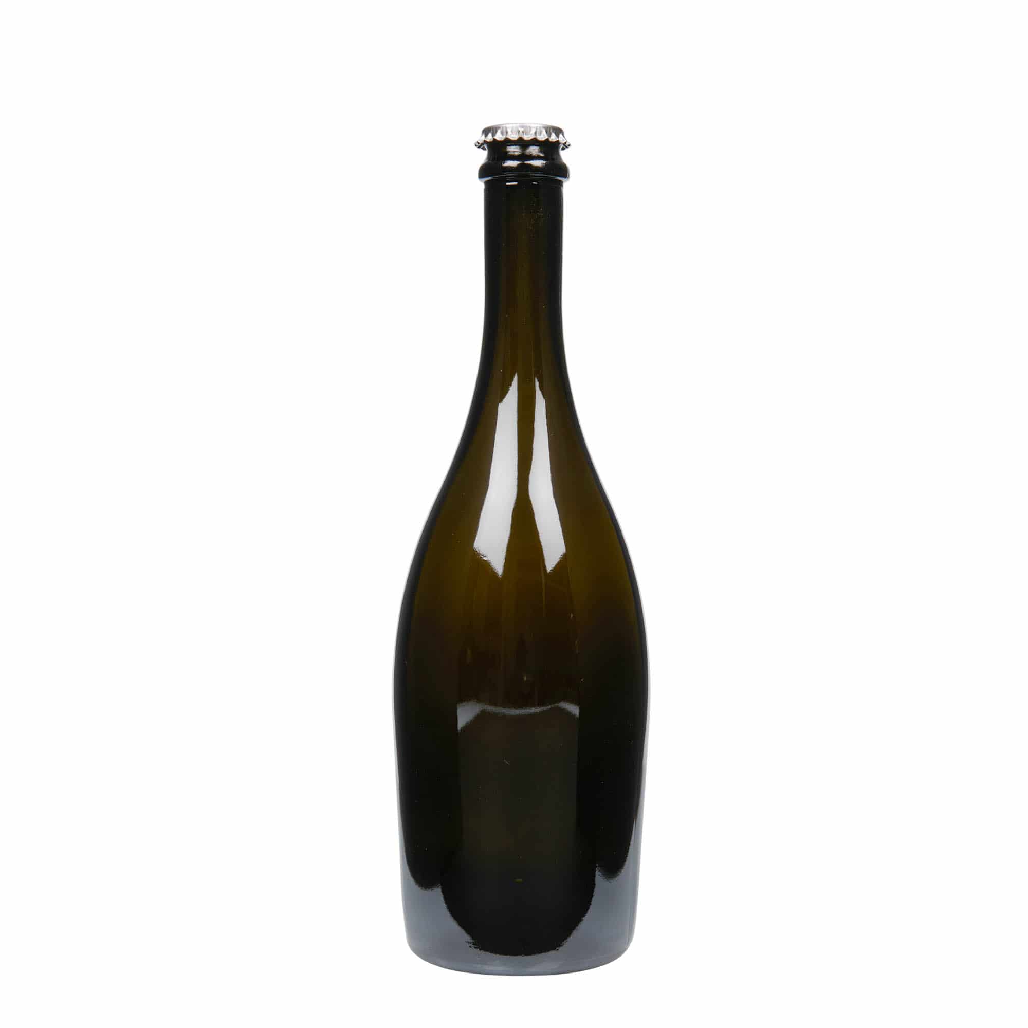 750 ml champagneflaska 'Carmen', glas, antikgrön, mynning: kronkapsyl