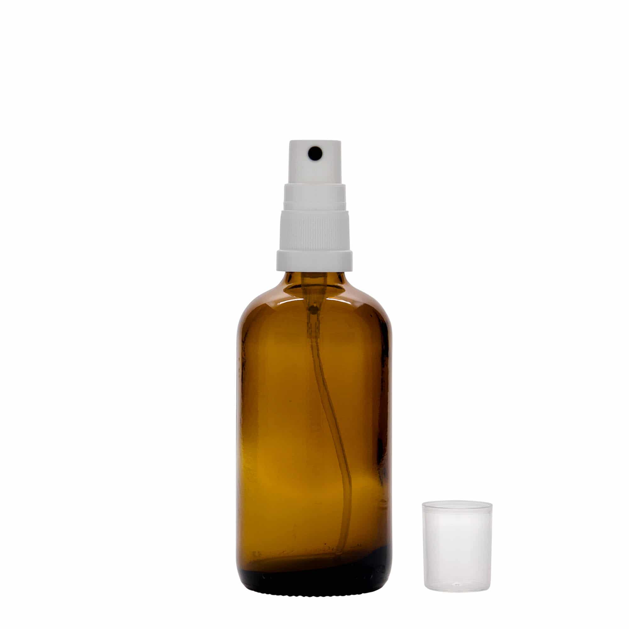 100 ml sprayflaska medicin, glas, brun, mynning: DIN 18