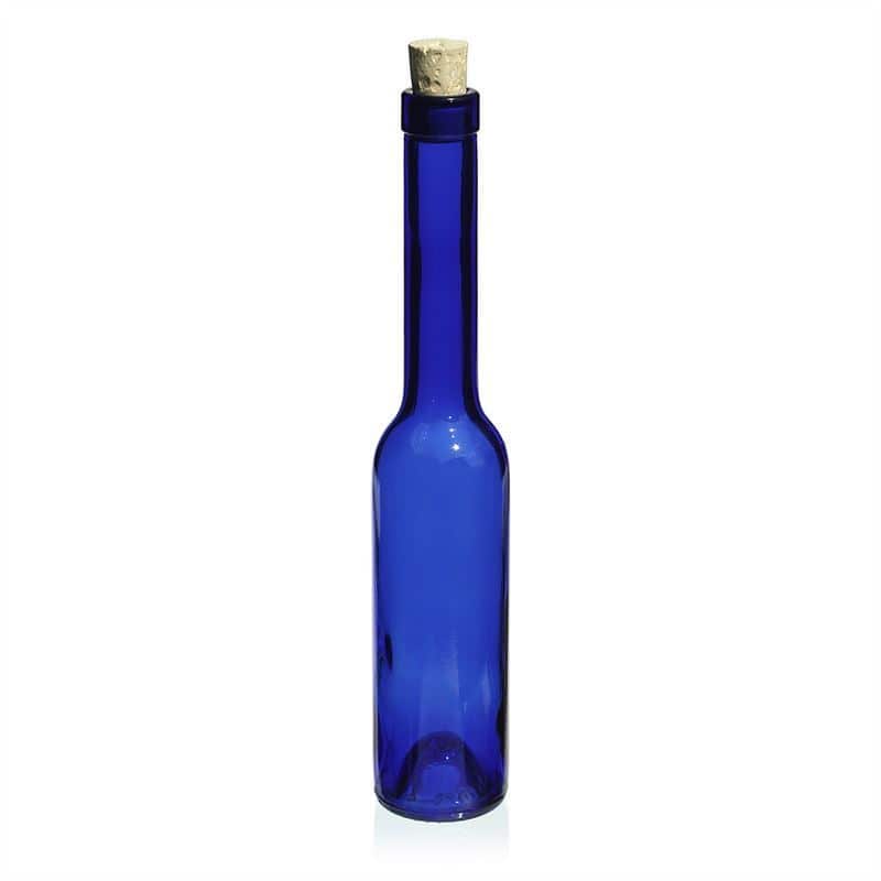 200 ml glasflaska 'Opera', blå, mynning: kork