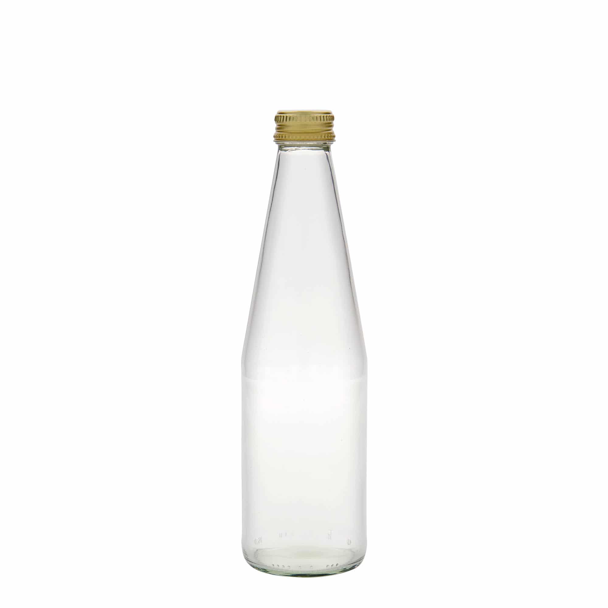 330 ml universalflaska morotsformad, glas, mynning: PP 28