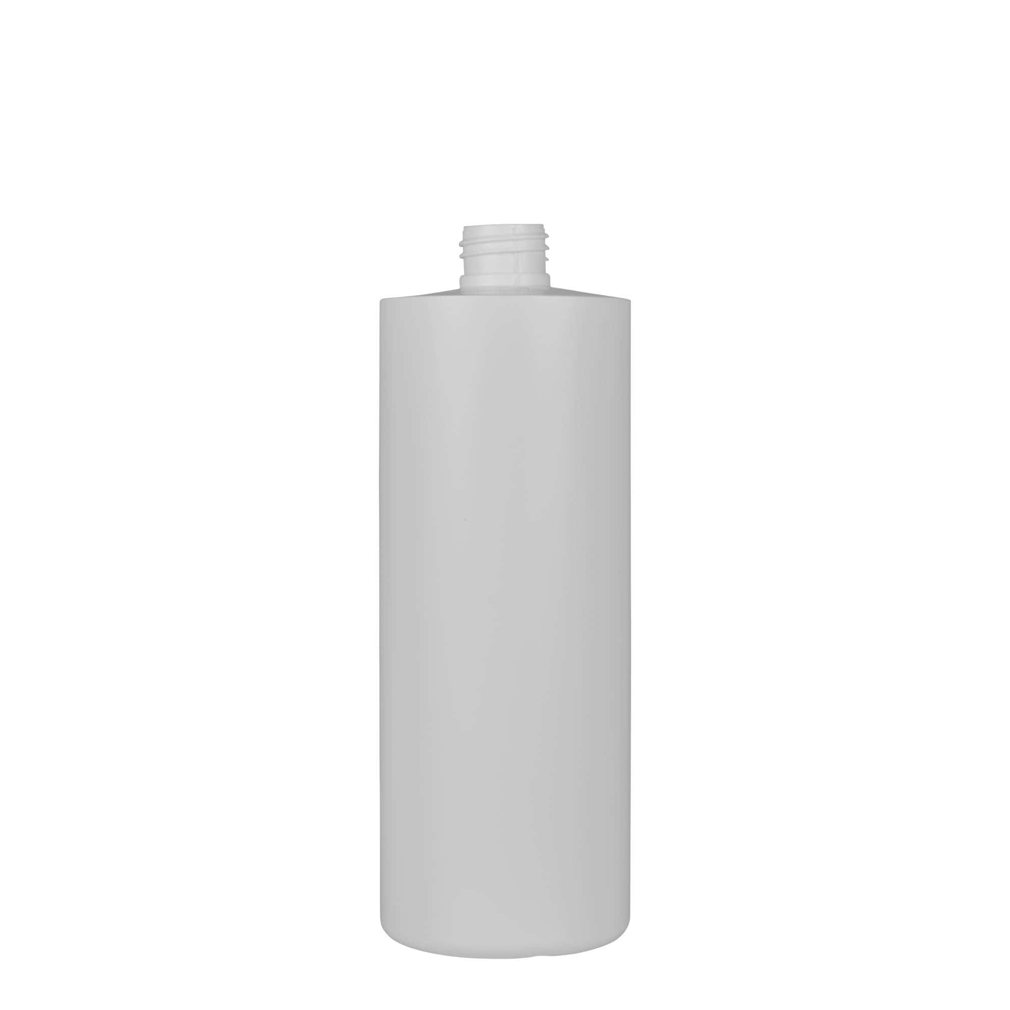 500 ml plastflaska 'Pipe', grön HDPE, vit, mynning: GPI 24/410