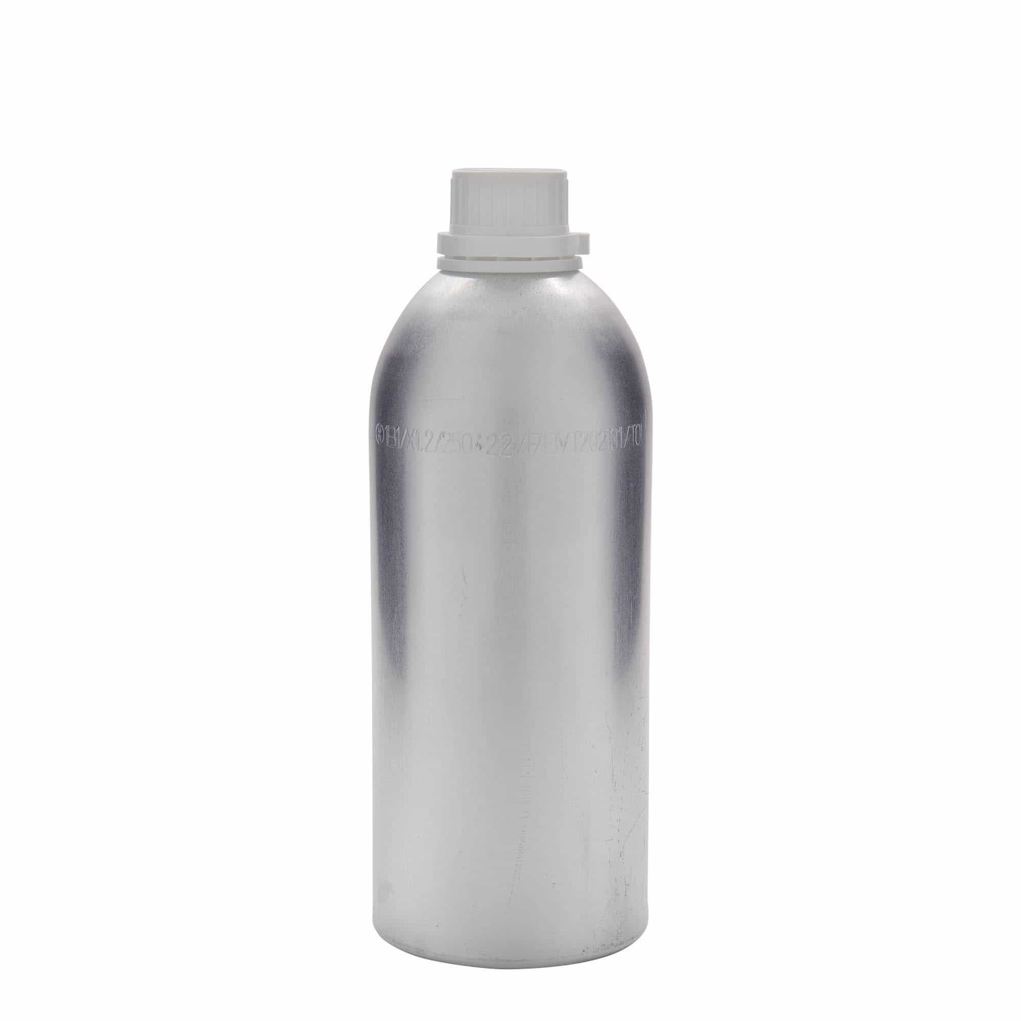 1100 ml aluminiumflaska, metall, silver, mynning: DIN 32