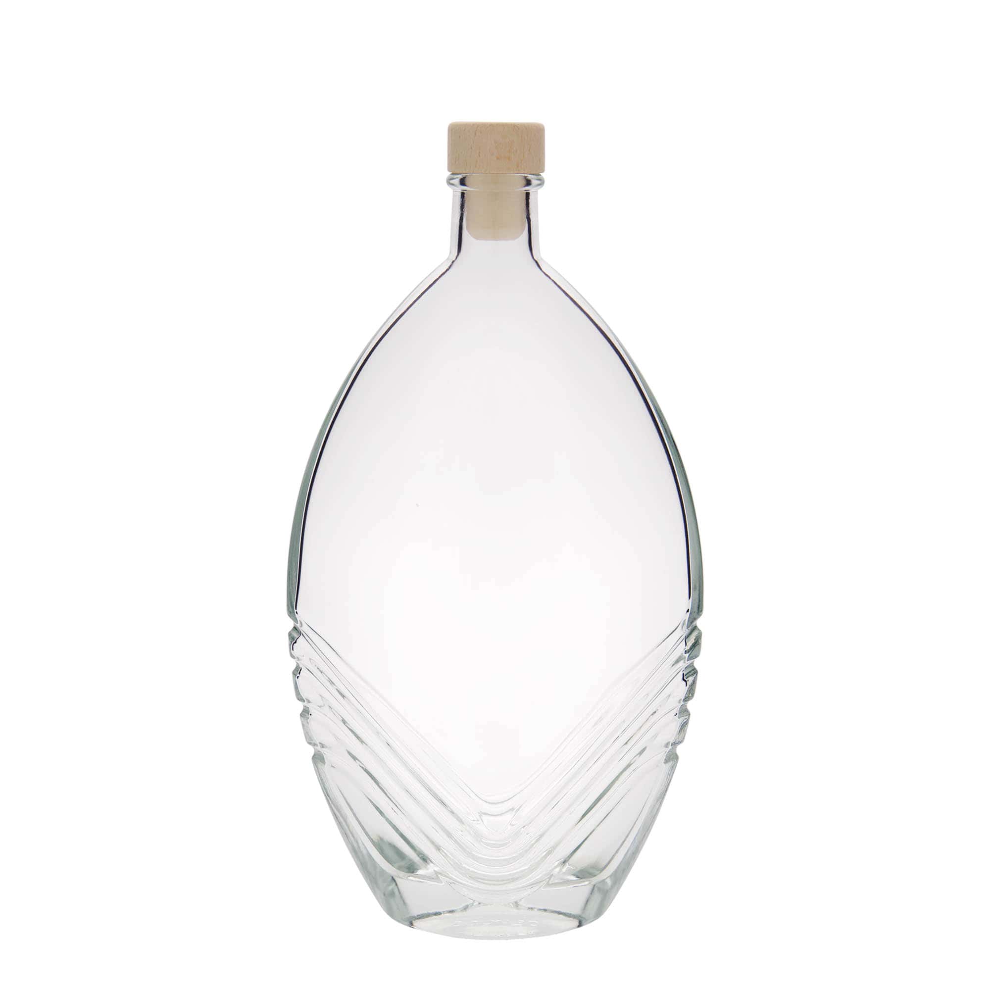 500 ml glasflaska 'Florence', oval, mynning: kork