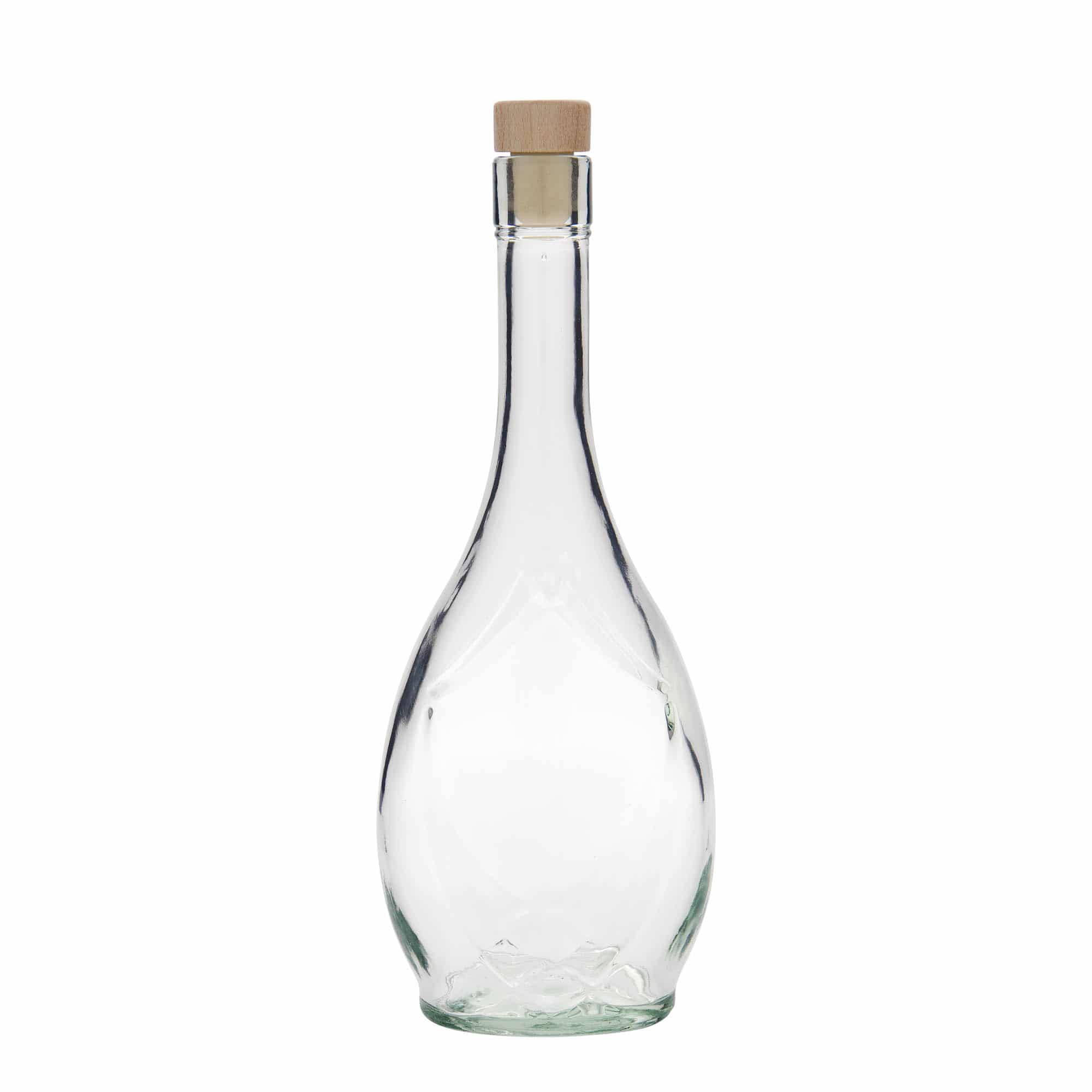 500 ml glasflaska 'Saragossa', oval, mynning: kork