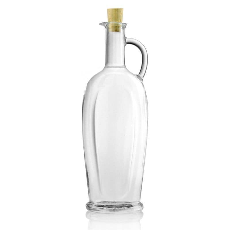 500 ml glasflaska 'Eleganta', oval, mynning: kork