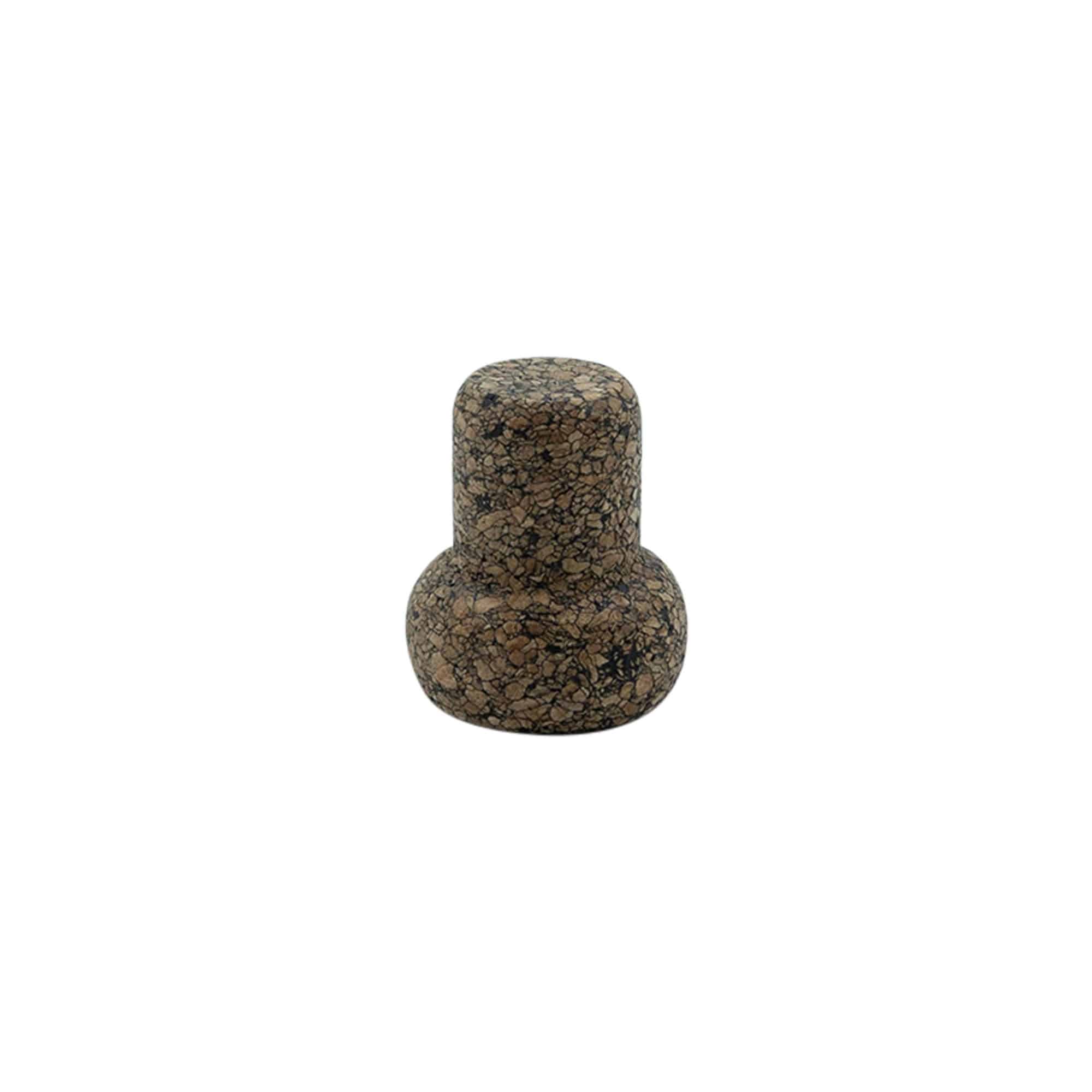 Greppkork 'Barrel' 19,5 mm, Corkcoal, för mynning: kork