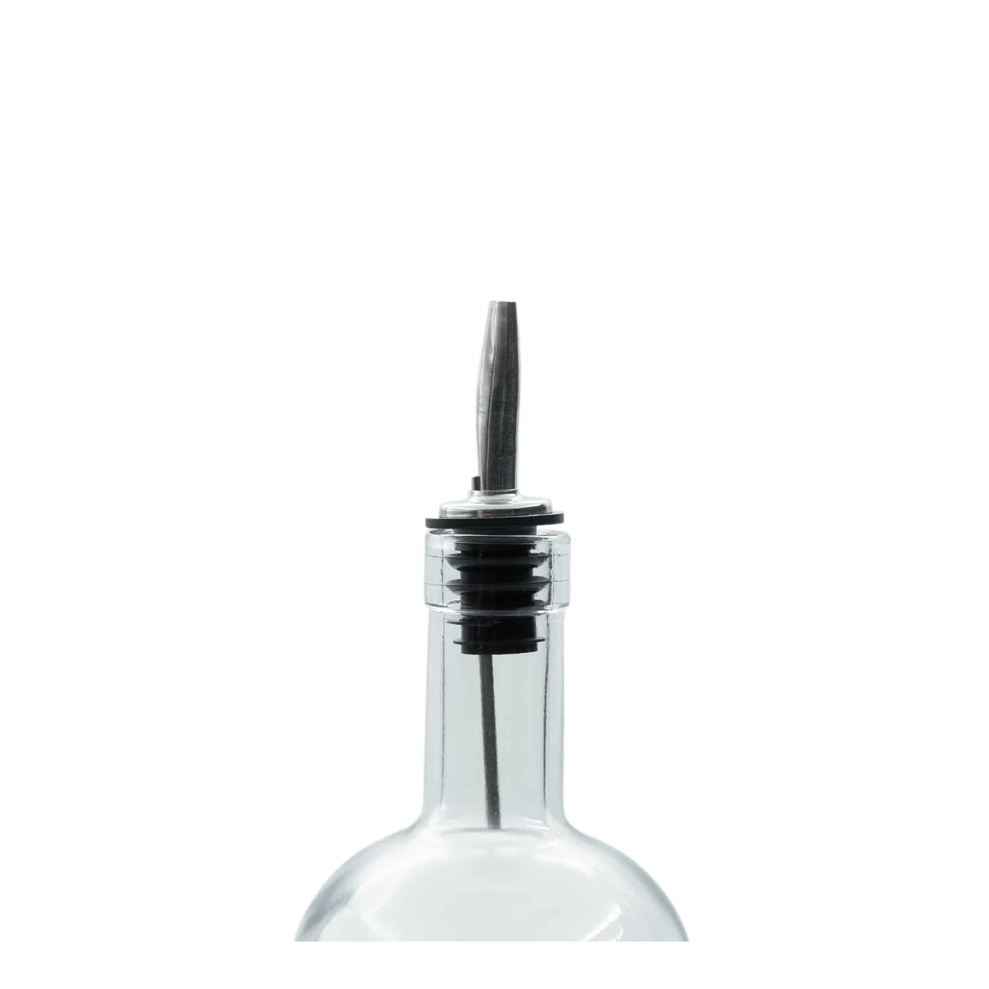 Flaskhällare Inox med luftrör, rostfritt stål, silver-svart