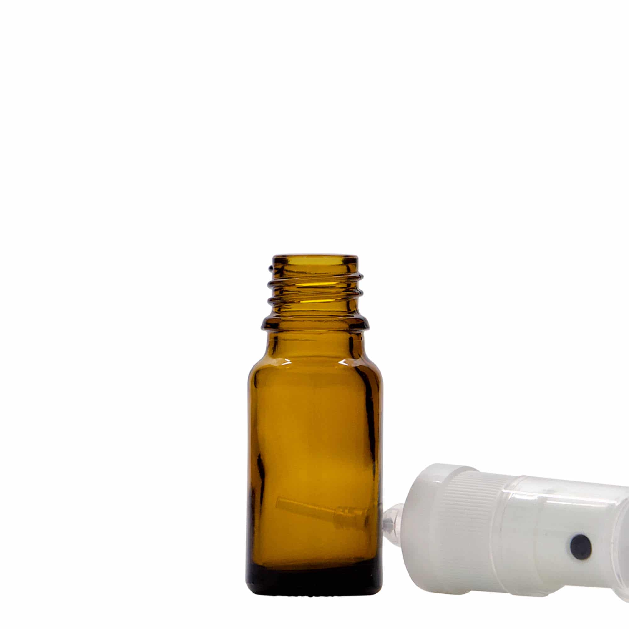10 ml sprayflaska medicin, glas, brun, mynning: DIN 18