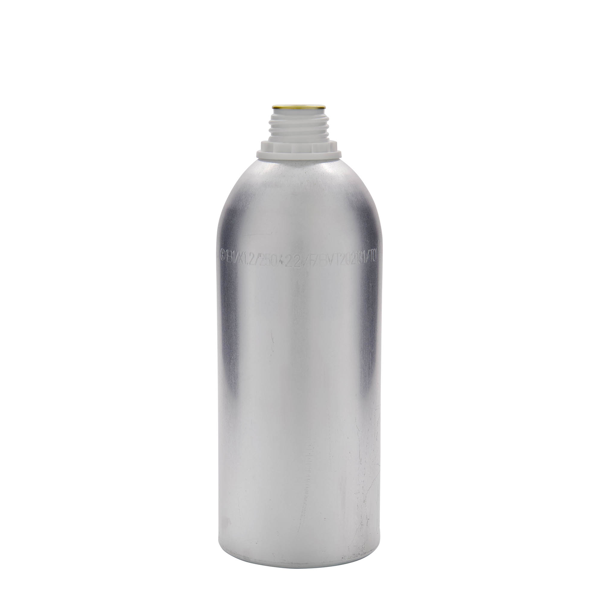 1100 ml aluminiumflaska, metall, silver, mynning: DIN 32