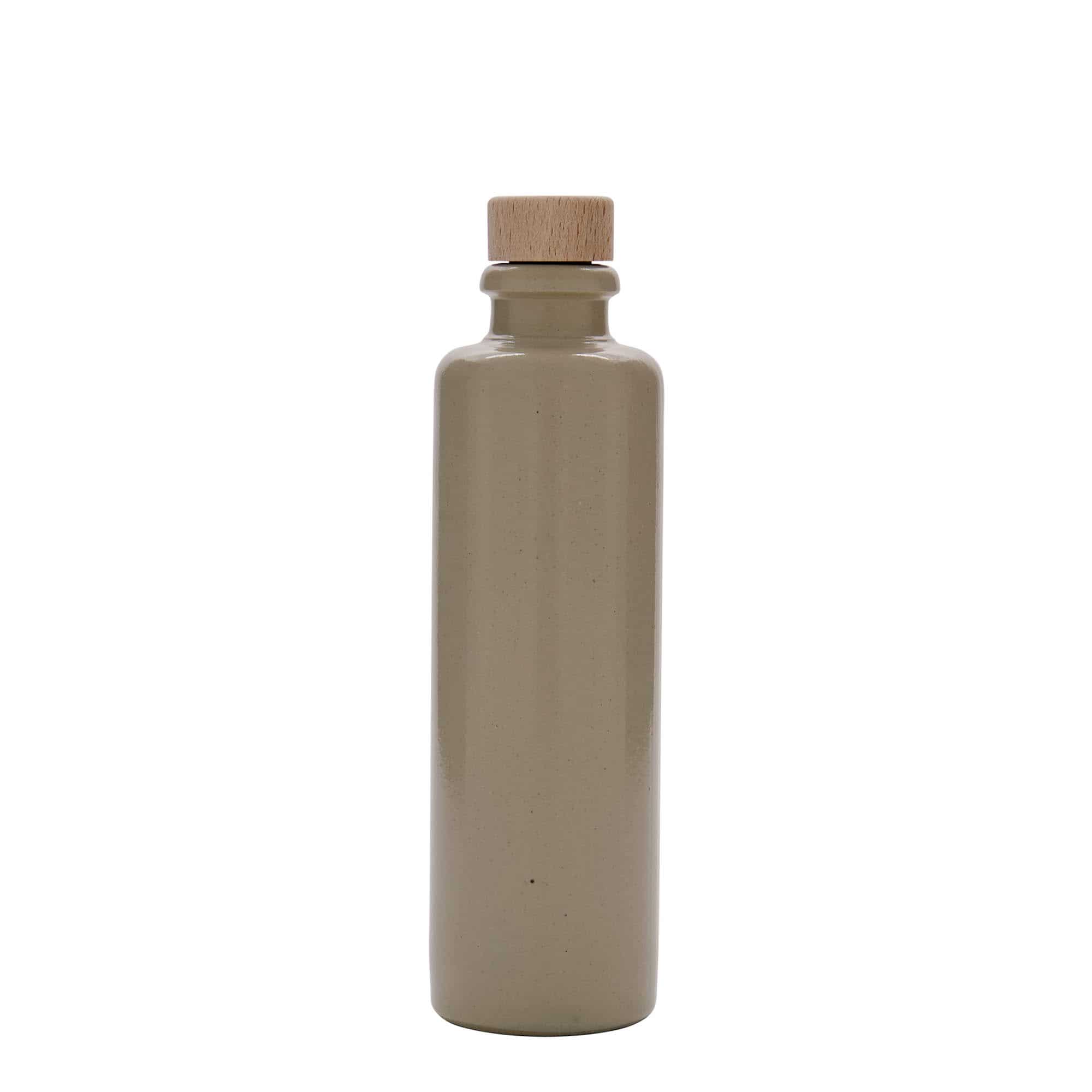 200 ml lerkrus, stengods, beige, mynning: kork