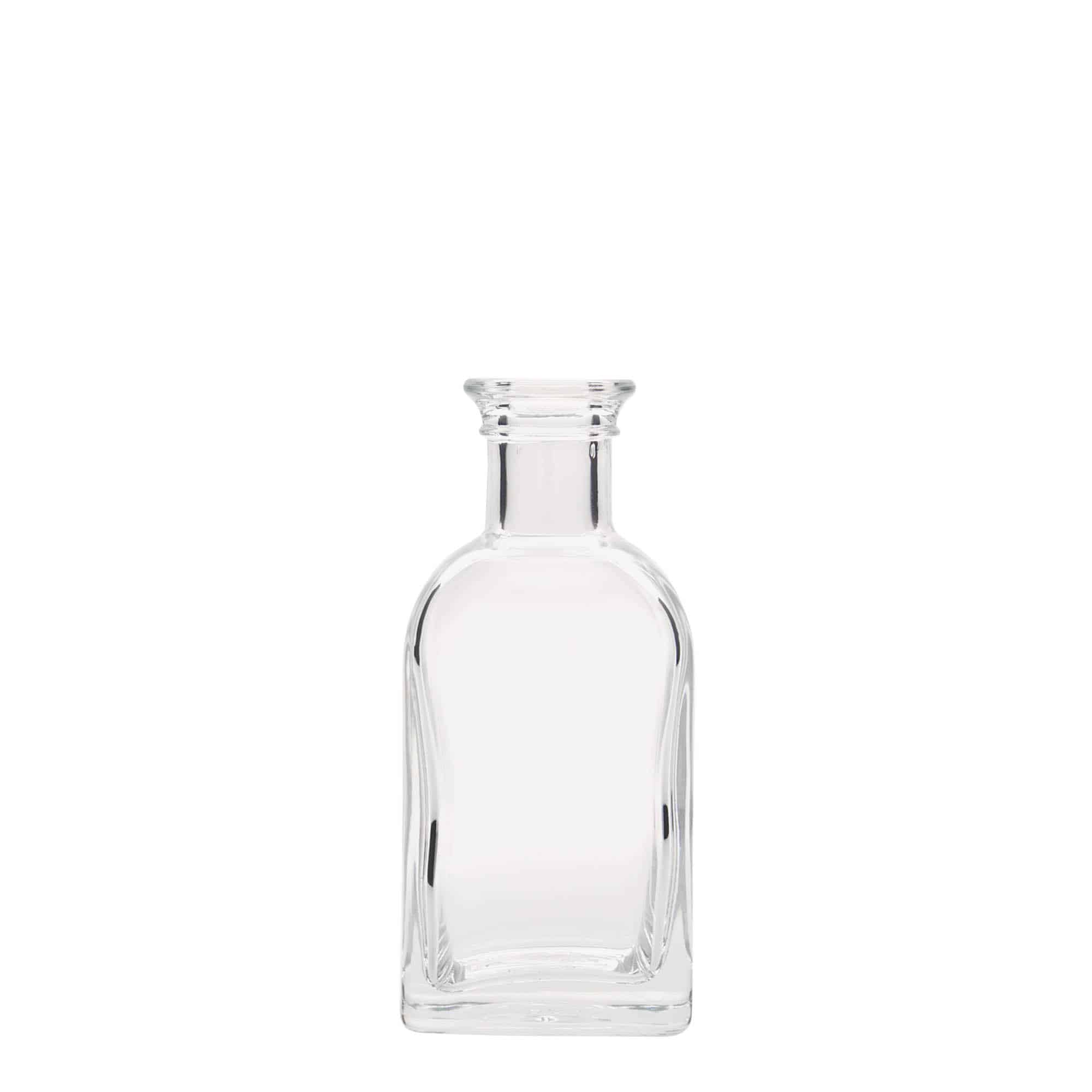 100 ml apoteksglasflaska Carré, kvadratisk, mynning: kork