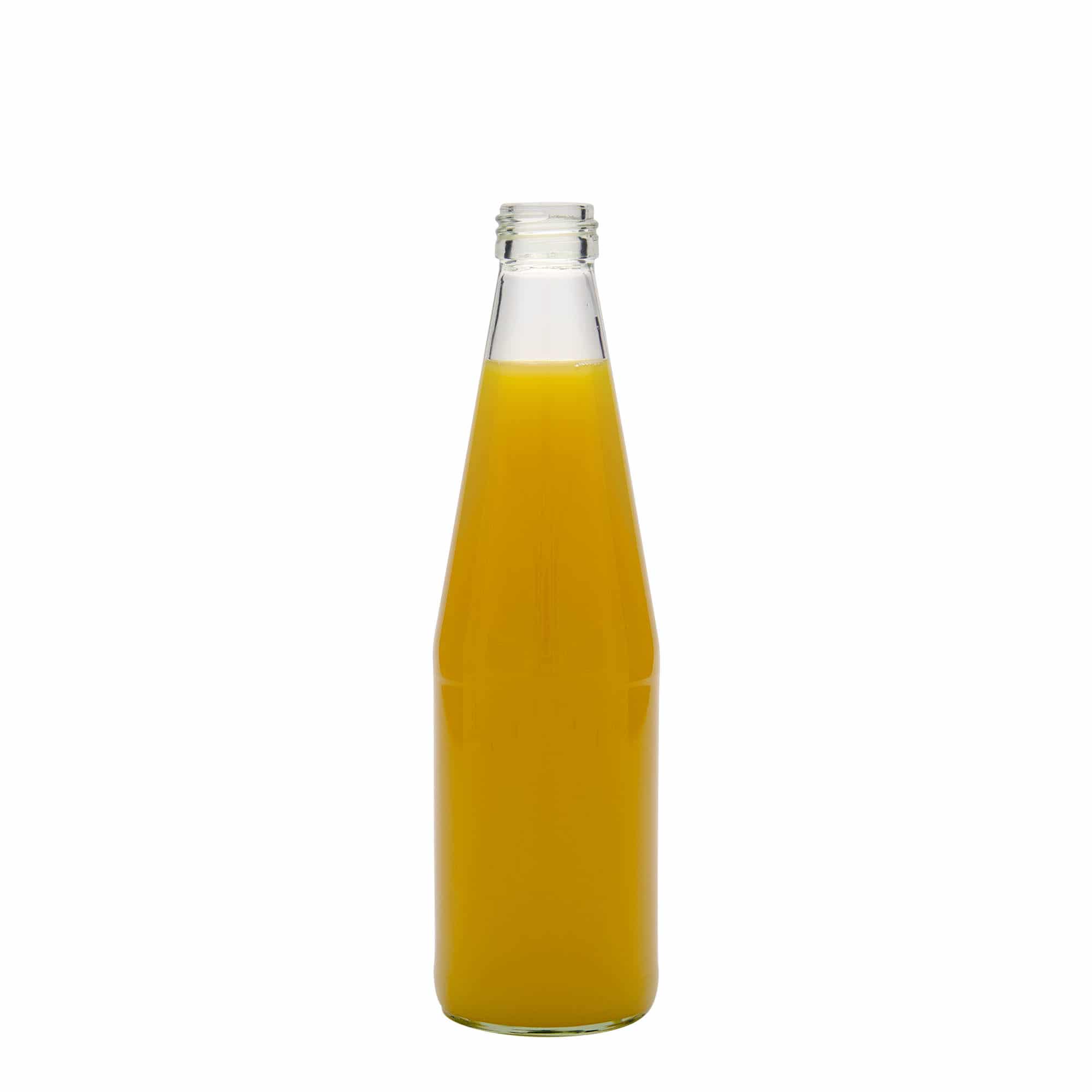 330 ml universalflaska morotsformad, glas, mynning: PP 28