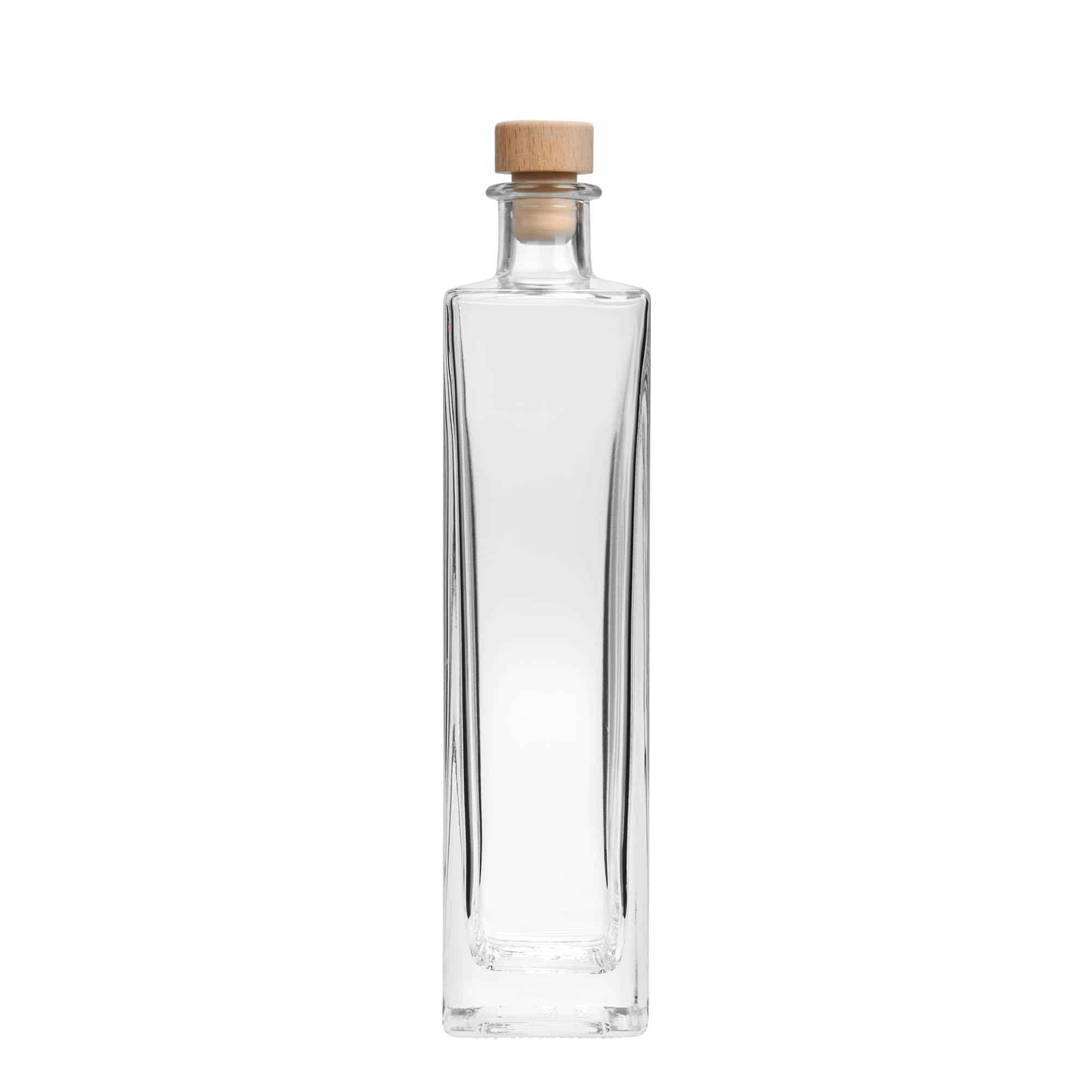 500 ml glasflaska 'Rafaello', kvadratisk, mynning: kork