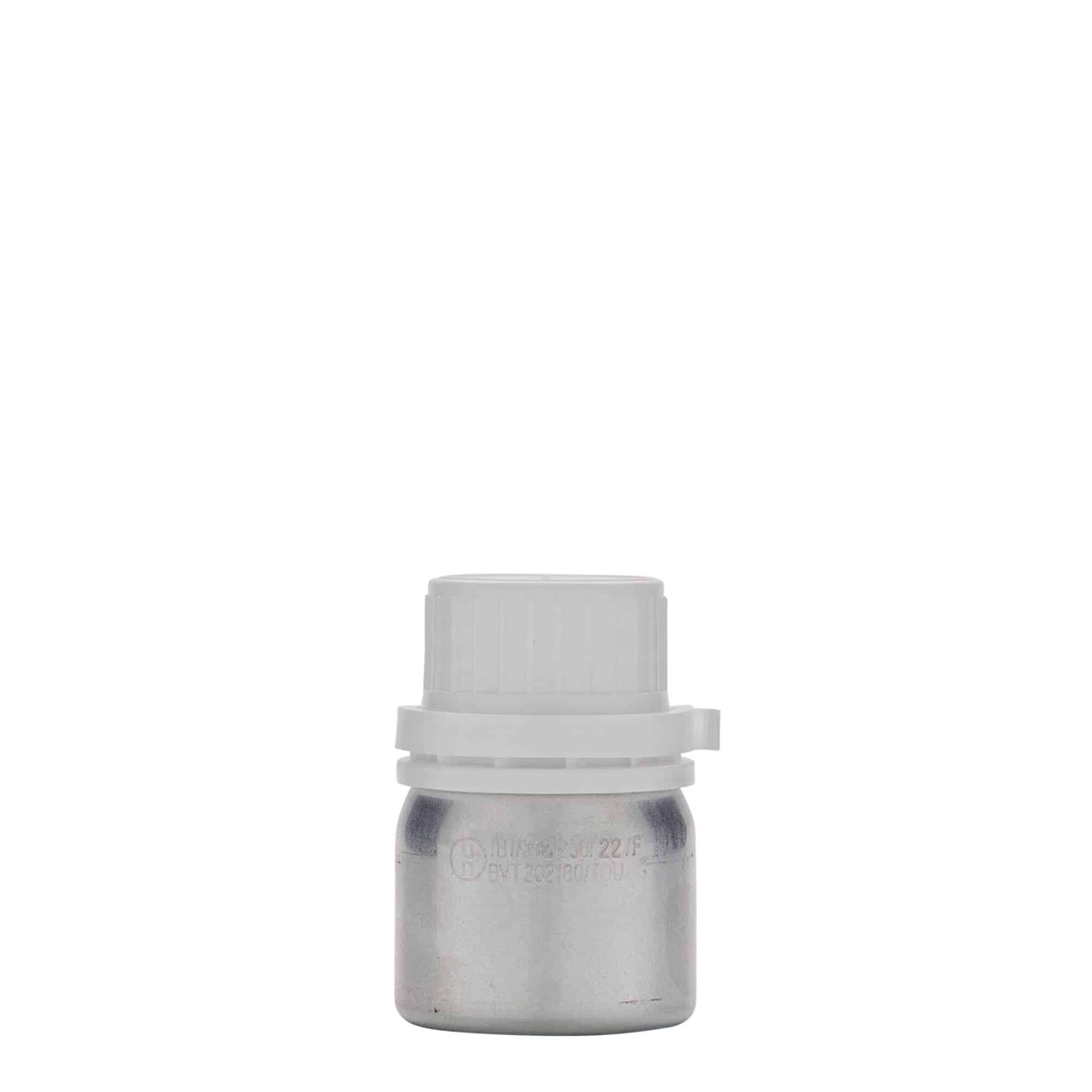 50 ml aluminiumflaska, metall, silver, mynning: DIN 32