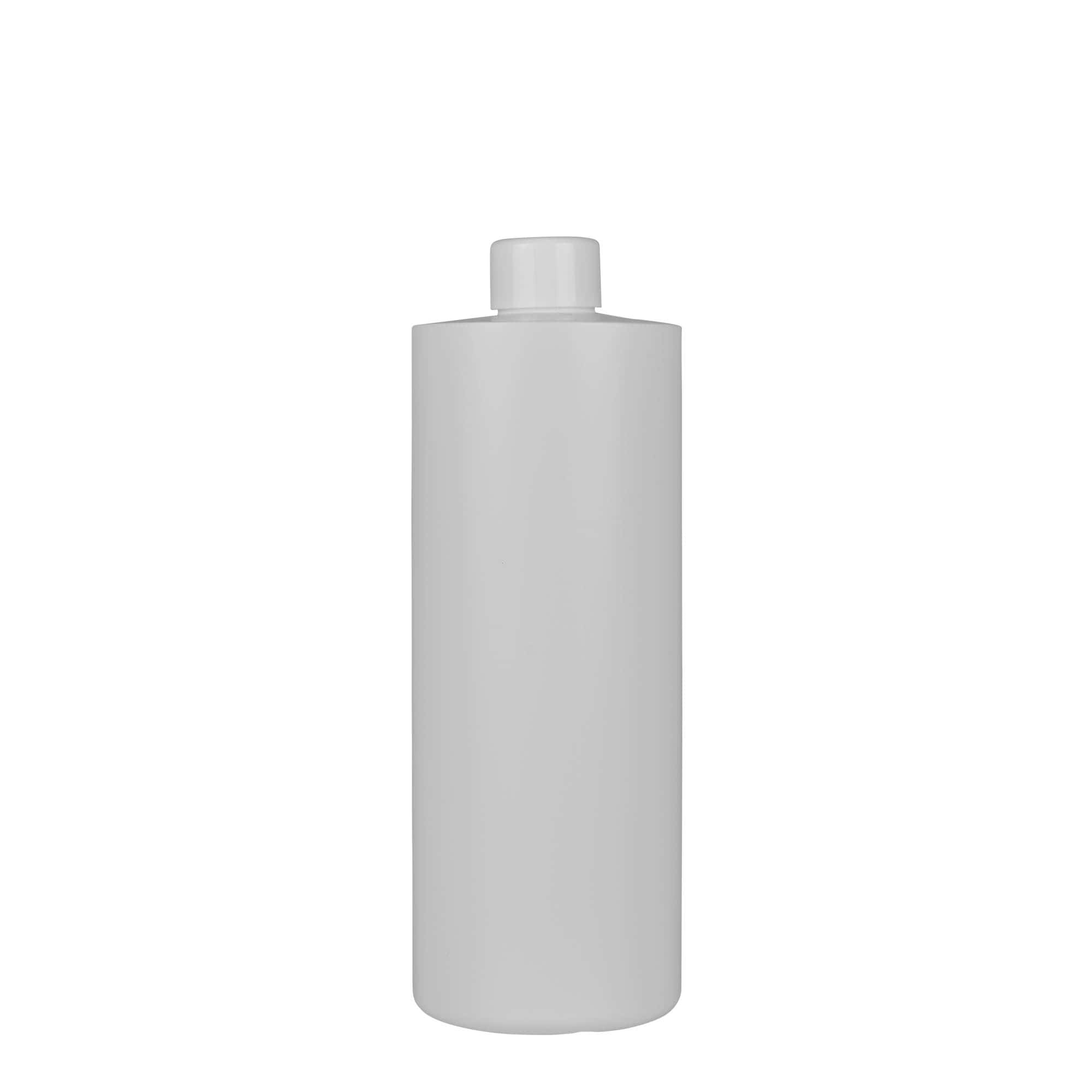 500 ml plastflaska 'Pipe', grön HDPE, vit, mynning: GPI 24/410