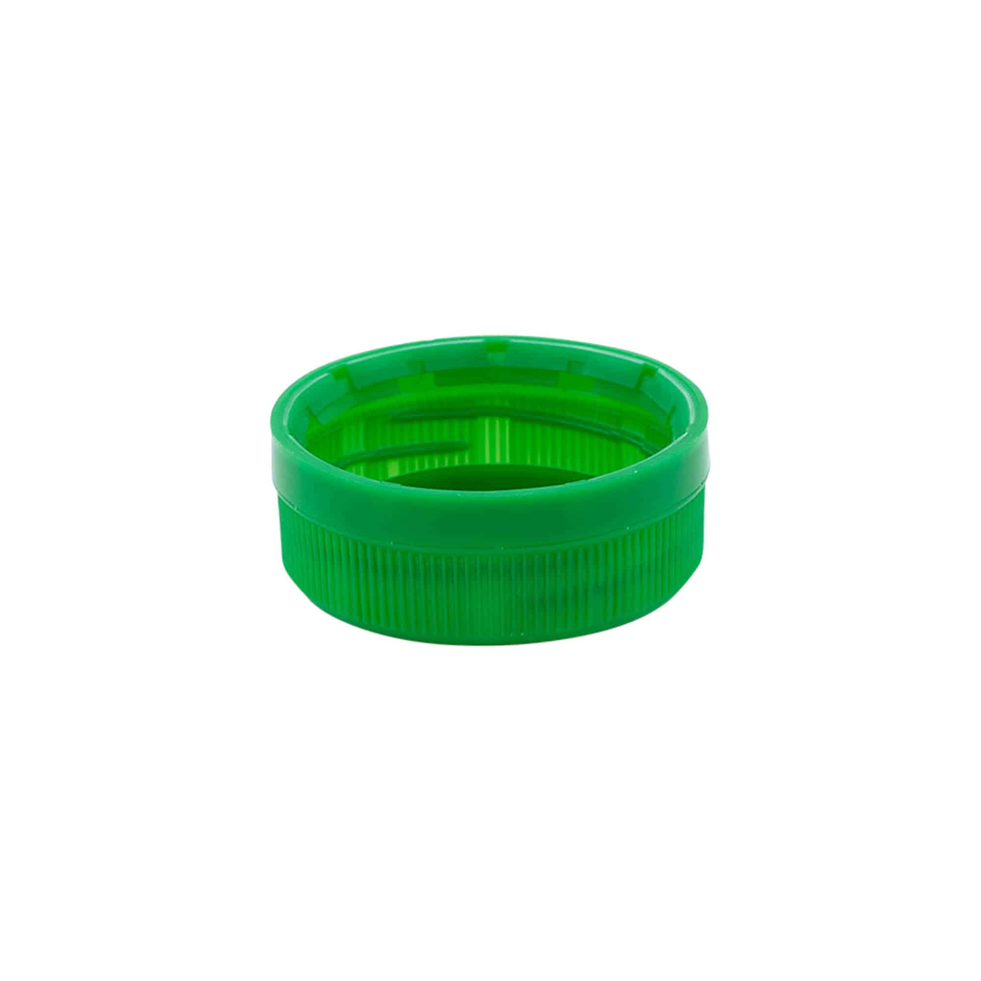 Skruvkapsel dubbelgänga, PE-plast, grön, för mynning: PET 38 mm