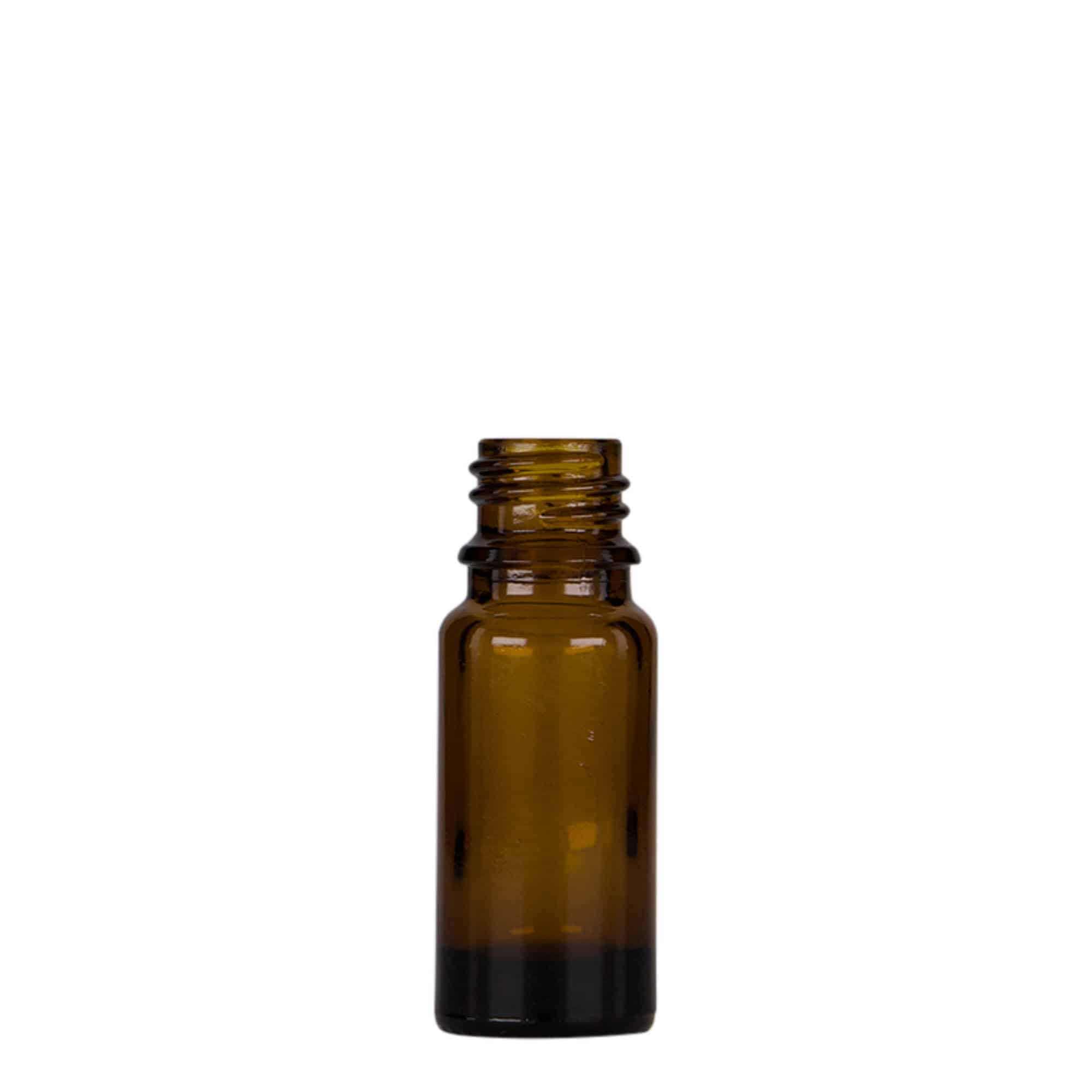 10 ml flaska med pipett, medicin, glas, brun-svart, mynning: DIN 18