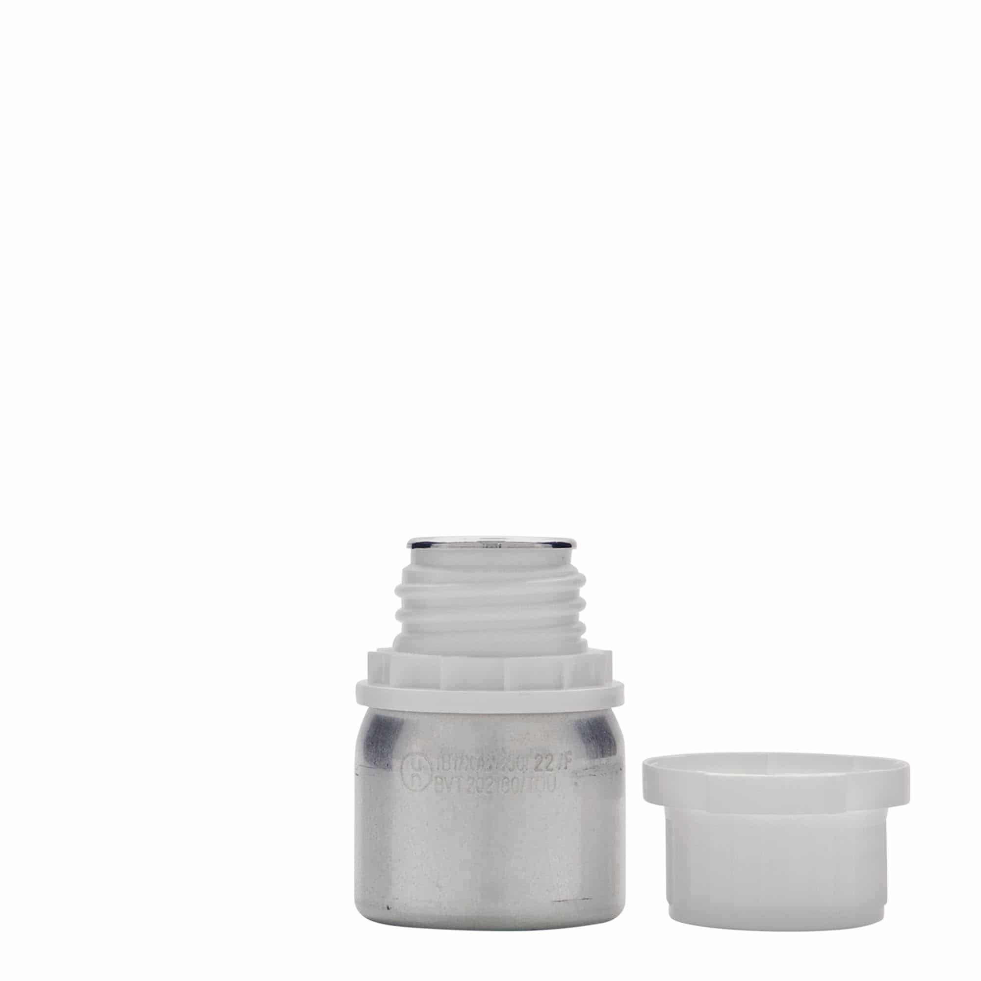 50 ml aluminiumflaska, metall, silver, mynning: DIN 32