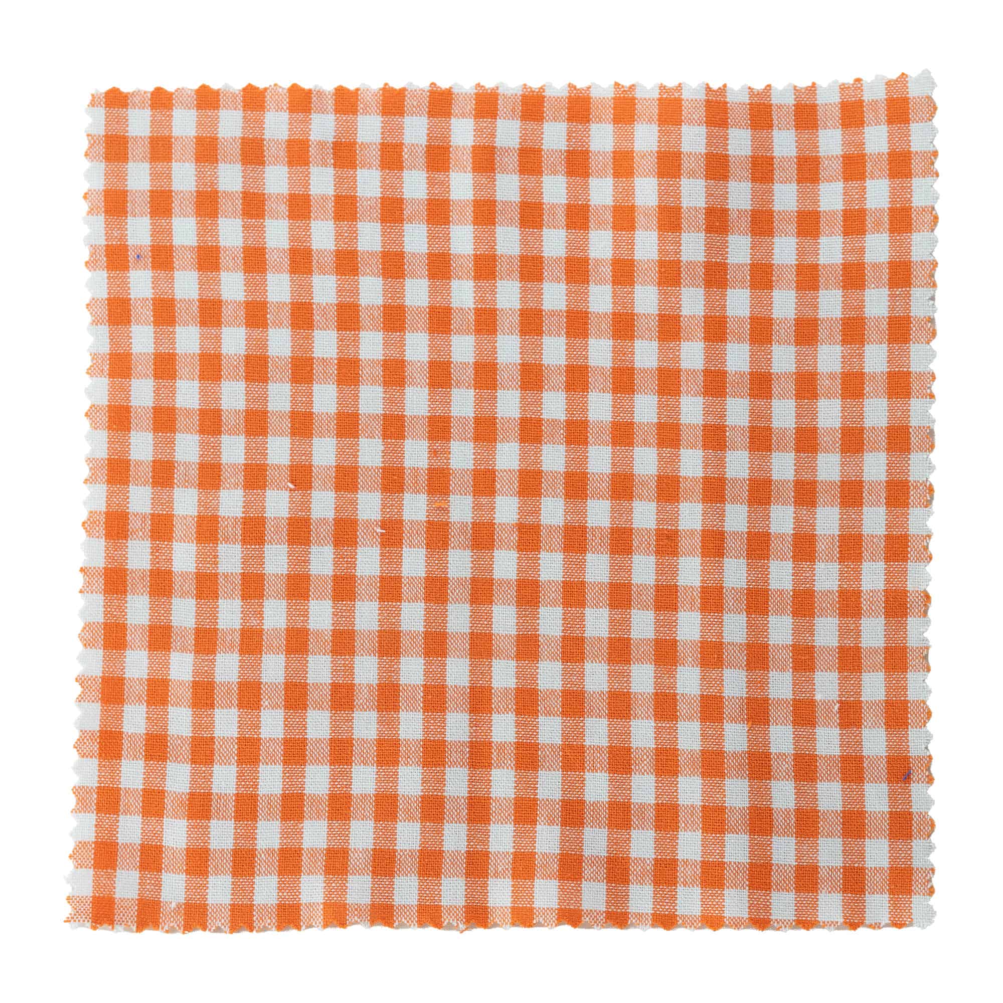 Rutig tygrundel för syltburk 15x15, kvadratisk, textil, orange, mynning: TO58-TO82