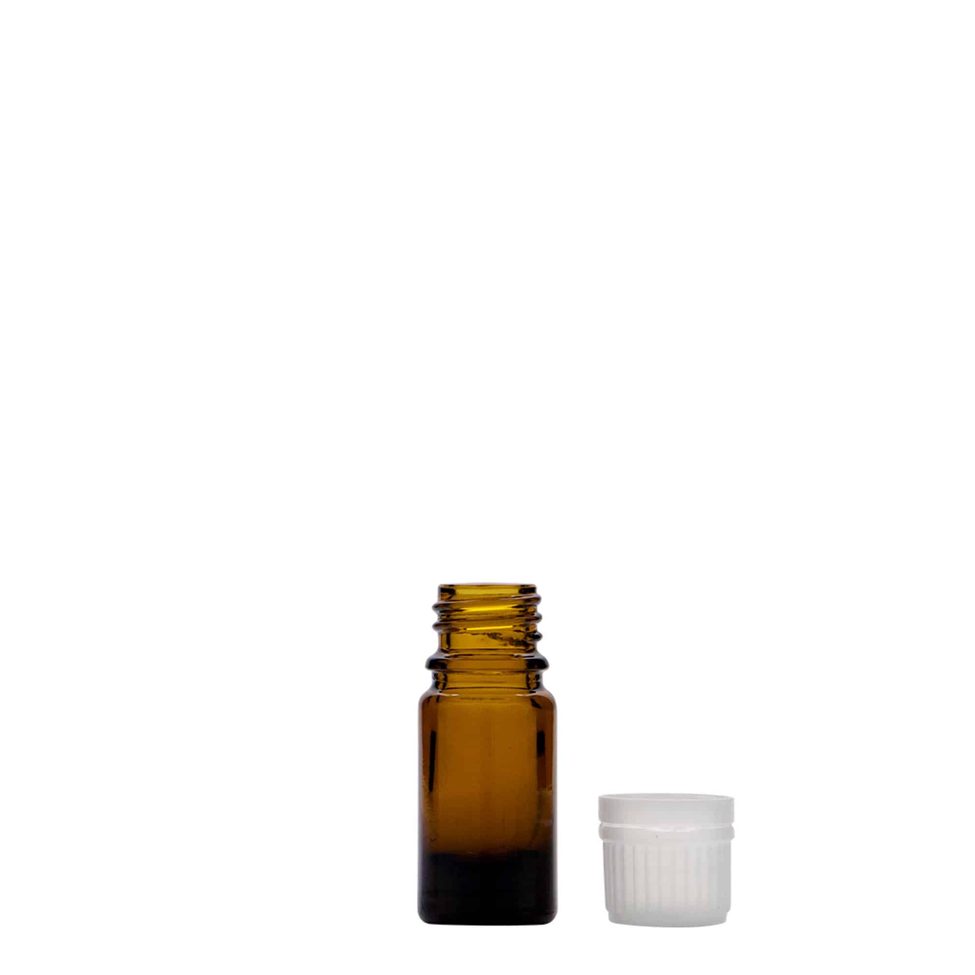 5 ml medicinflaska, glas, brun, mynning: DIN 18
