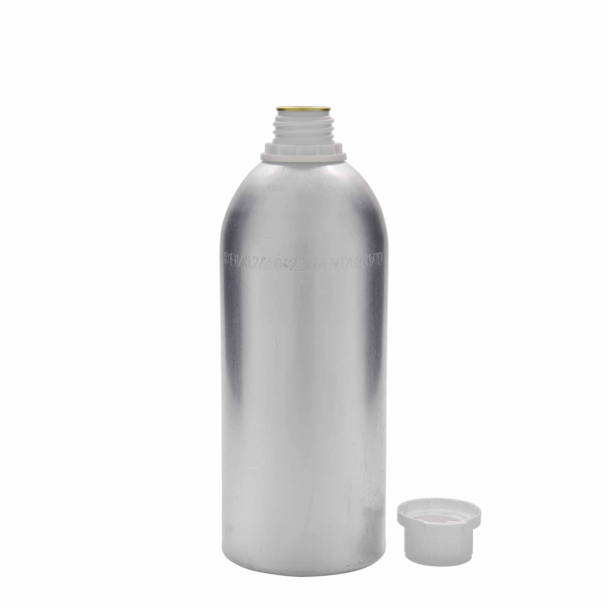 1100 ml aluminiumflaska, metall, silver, mynning: DIN 32