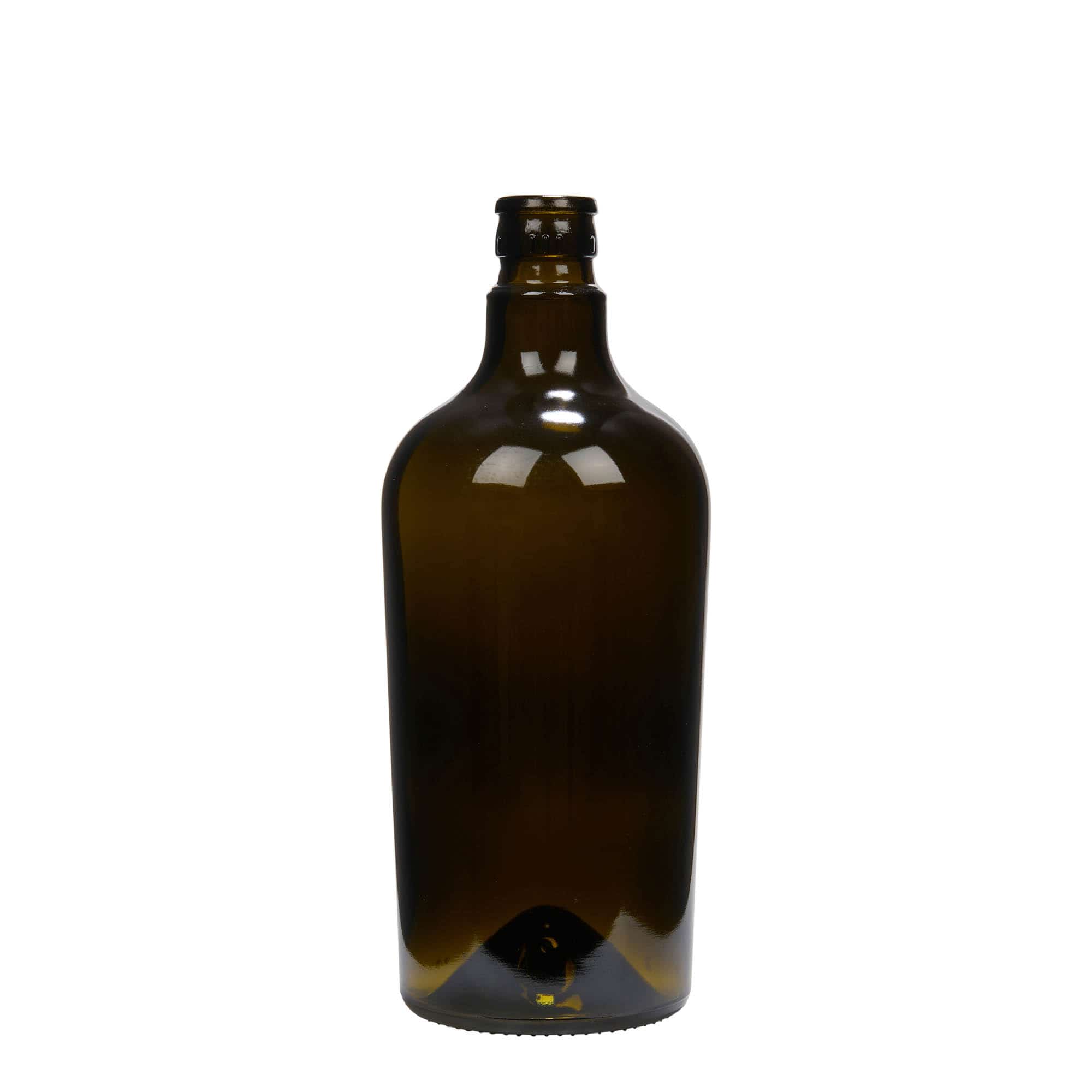 750 ml vinäger-/oljeflaska 'Oleum', glas, antikgrön, mynning: DOP