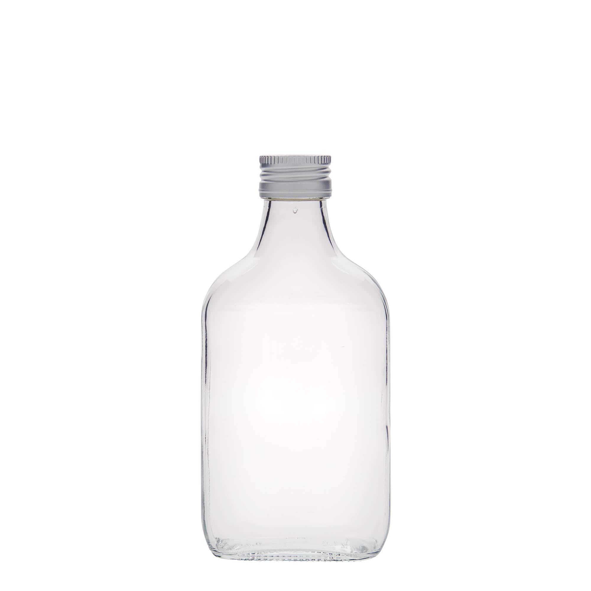 200 ml fickplunta, rektangulär, glas, mynning: PP 28