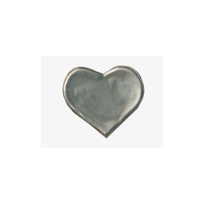 Tennetikett 'Hjärta', metall, silver