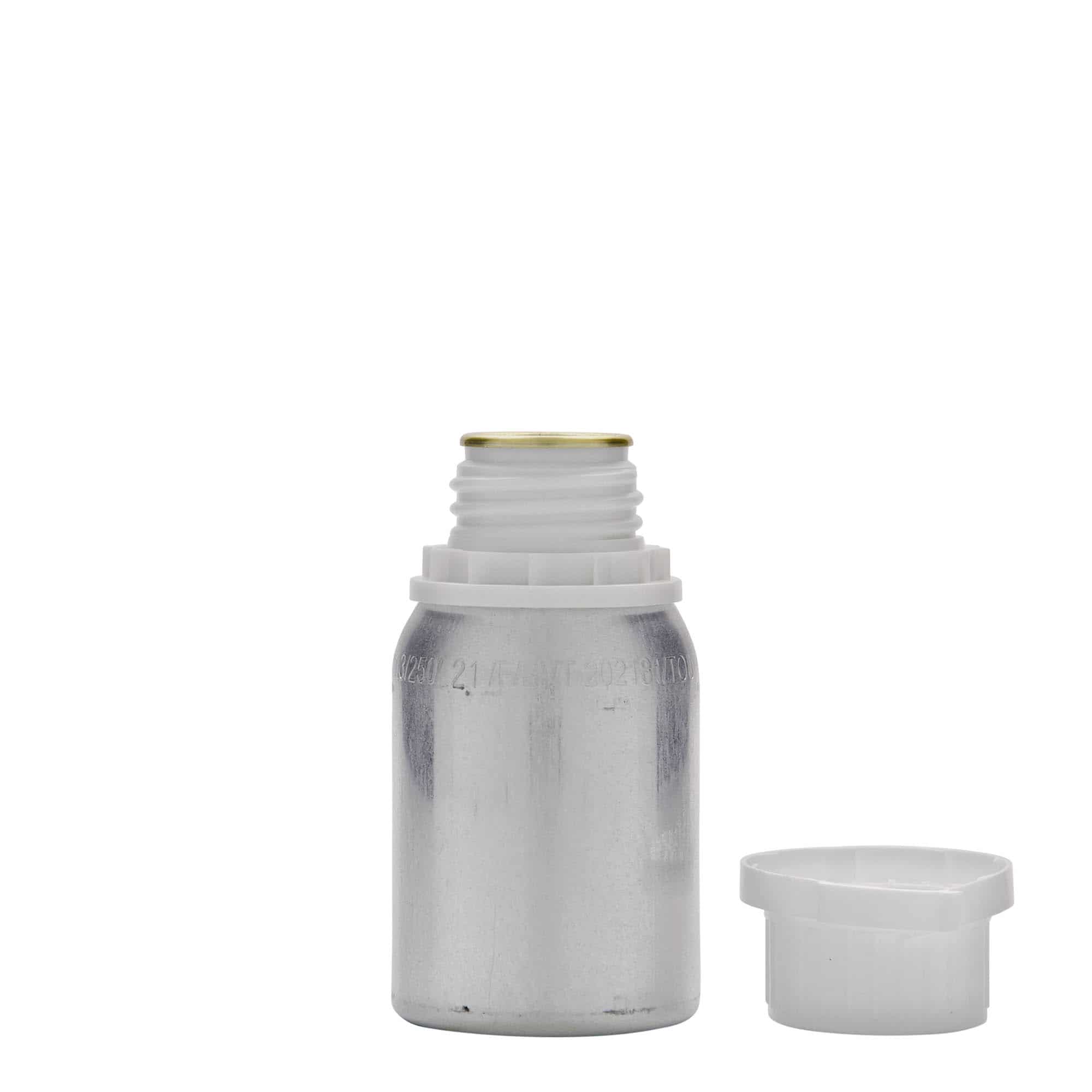 125 ml aluminiumflaska, metall, silver, mynning: DIN 32