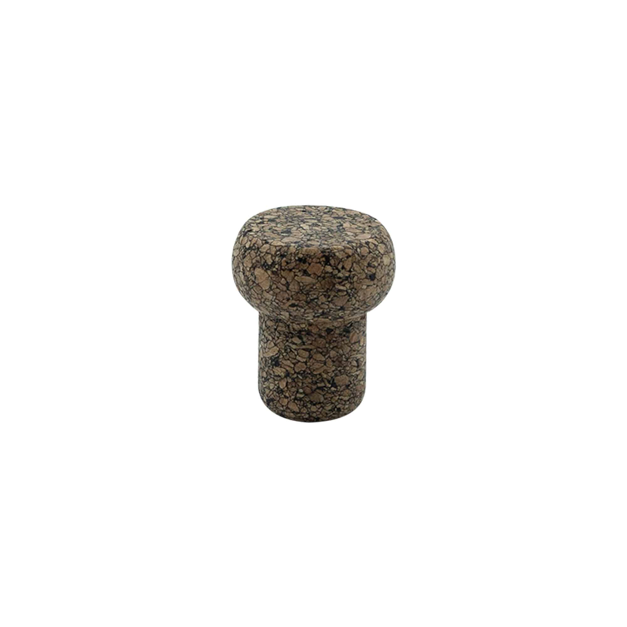 Greppkork 'Barrel' 19,5 mm, Corkcoal, för mynning: kork